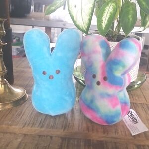 PEEPS Blue & Rainbow Tie Dye Bunny Plushies